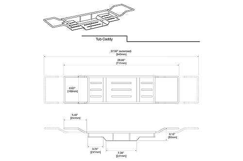 Gatco 1418C Modern Bathtub Caddy, Chrome, 28-37 Inch