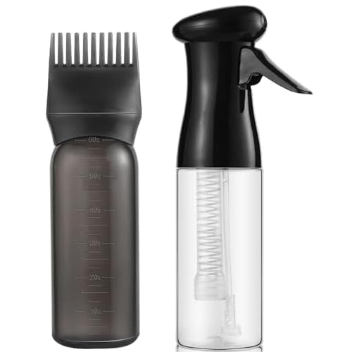 Continuous Hair Spray Bottle and Root Comb Applicator Bottle Hair Oil Applicator Water Mister for Hairstyling