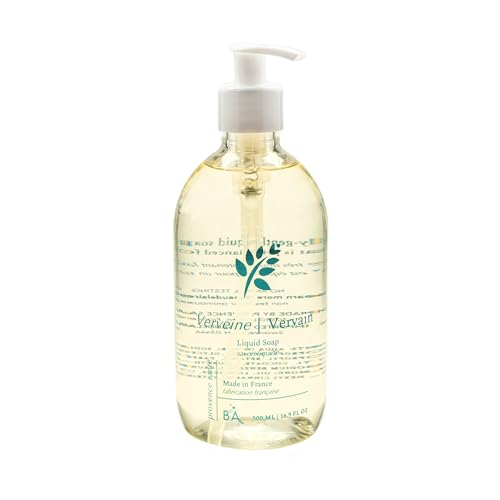 Provence Sante Natural Liquid Soap - Moisturizing Almond Oil Hand Soap with Lemon Vervain Scent - Elegant Pump Dispenser for Kitchen & Bath (16.9 oz)