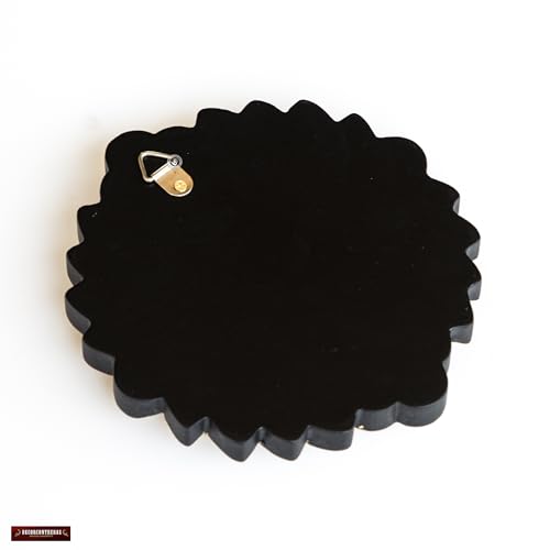 Handmade Small Gold Round Mirror 6in | Peruvian Hand-Carved Wood Hanging Mirror with Gold Leaf Finish for Wall Decor (Gold)