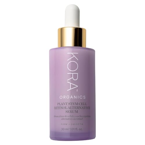 KORA Organics Plant Stem Cell Retinol Alternative Serum, Firming Face Serum, Repair Signs of Aging, Promotes Radiant Skin, Certified Organic, Cruelty Free - Smoothening Retinol for Face - 1.01 fl oz