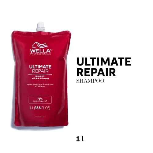 Wella Professionals ULTIMATE REPAIR Shampoo for Damaged Hair | Replenishes and Repairs | 1L Refill Pouch