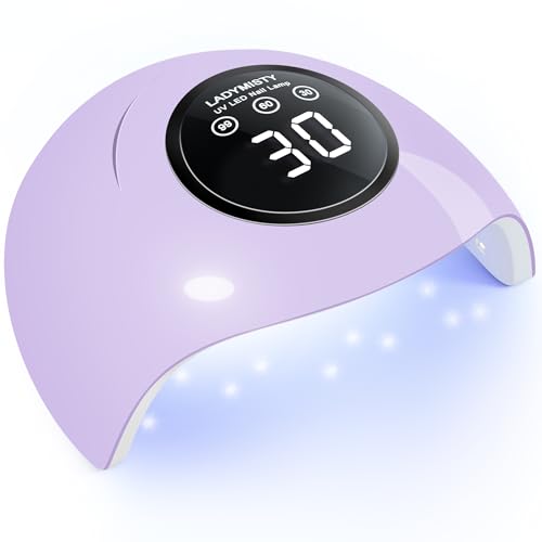 72W UV LED Nail Lamp Light Dryer for Nails Gel Polish with 18 Beads 3 Timer Setting & LCD Touch Display Screen, Auto Sensor, Professional Nails, Purple