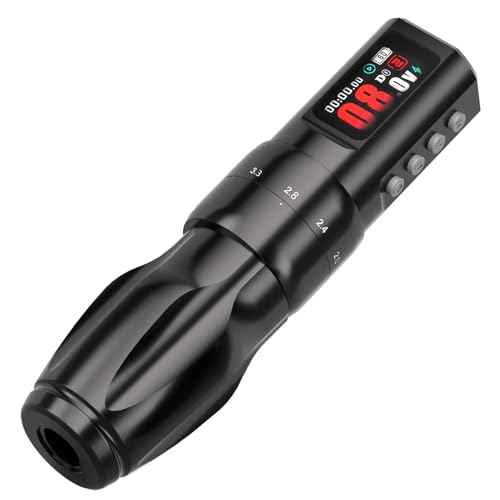 BIGWASP Z4 Wireless Rotary Tattoo Machine Pen with 6 Adjustable Stroke Lengths, 1800mAh Long-Lasting Battery, Powerful Coreless Motor, Ideal for Professional Tattoo Artists - Black