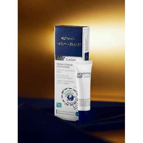 GEROVITAL CLASSIC Anti-wrinkle around Eyes and Lips Lifting Cream with Hyaluronic Acid, Vitamin E and Juvinity¢â for Dark Circles, Fine Lines & Wrinkles, 15 ml