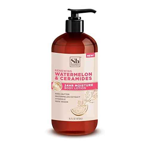 Soapbox Body Lotion, Watermelon & Ceramides Body Lotion for Dry Skin, Plump and Hydrate with Ceramides, Moisturizer for Women, Men, Vegan & Cruelty Free Skin Care, 3 Pack, 16 oz each