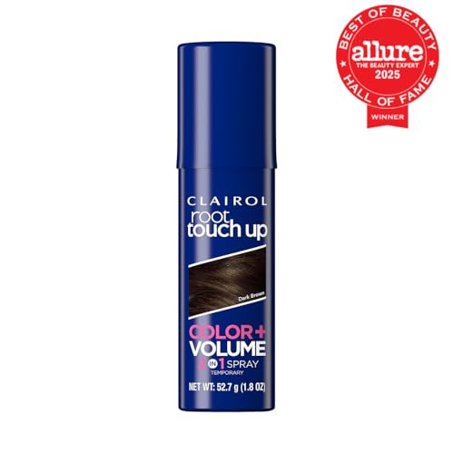 Clairol Root Touch-Up Color + Volume 2-in-1 Temporary Spray, Dark Brown Hair Color, Pack of 1