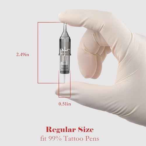 Solong Tattoo Cartridge Needles (50PCS Mixed RL RS M1) 10 Sizes, Tatttoo Needles #12 0.35mm Standard Disposable Tattoo Cartridges with Membrane Assorted Size Round Liner/Round Magnum EN07-50KIT-B