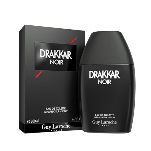 Guy Laroche Drakkar Noir Iconic Designer Fragrance - Intense & Powerful Eau de Toilette - Fougere Blend & Aromatic Spices - Long Lasting Mens Cologne - Day and Evening Scent