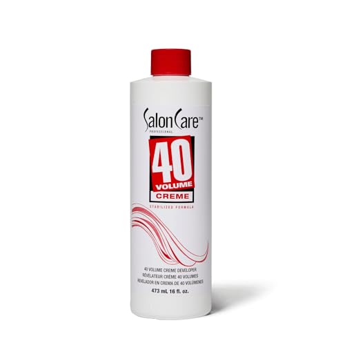 Salon Care 40 Volume Creme Developer, Strong Lift Formula, Easy to Handle Cream Consistency, Can Be Used as a Bleach Booster, 16 oz