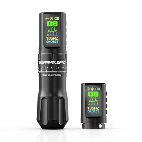 WORMHOLE PRO Tattoo Gun AQUILA Wireless Tattoo Machine Multi-function Smart Tattoo Pen 1,800mAh Battery with Replacement Power Supply, Smart Display, Brushless Motor, 7 Strokes Length