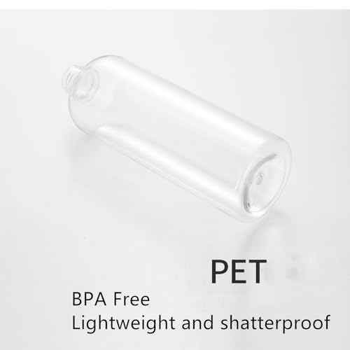 20 Pack 16oz Clear Plastic Empty Bottles, Squeezable Travel Containers with Disc Top Flip Caps, Refillable Shampoo Bottles for Lotions, Cream, Liquid Body Soap, Creams, BPA Free