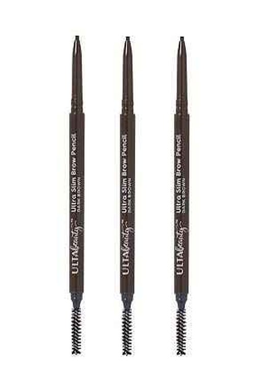 Ulta Beauty 3 Pack Ultra Slim Brow Pencil. Dark Brown. Size 0.003 oz