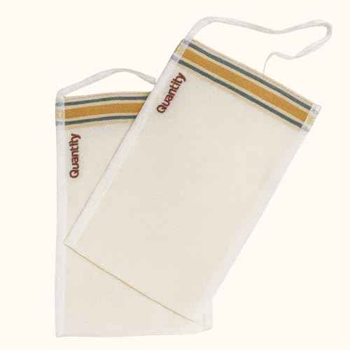 Turkish Hammam Exfoliating Mitt ? 100% Natural Floss Silk Kese Glove, Deep Body Scrubber & Dead Skin Remover for Smooth Radiant Skin, Spa Quality Exfoliator (2 Pack)