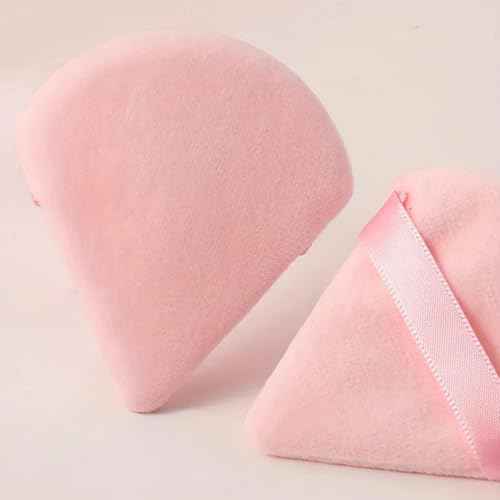 24 Pcs Triangle Powder Puff, Cotton Makeup Puff, Washable Face Powder Puff (24LP), Christmas Gifts Stocking Stuffers for Women Girls