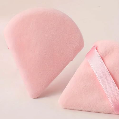 24 Pcs Triangle Powder Puff, Cotton Makeup Puff, Washable Face Powder Puff (24LP), Christmas Gifts Stocking Stuffers for Women Girls
