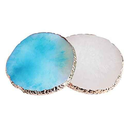 2 Pieces Resin Nail Art Palette, Nail Art Painting Gel Palette Gold Edge Color Makeup Display Board Nail Art Display Cosmetic Mixing Tools