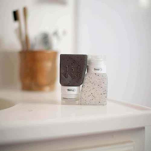 Gravel Travel Bottles 3oz (2-Pack) ? Leakproof, BPA-Free, TSA Approved with Label System (Clear & Gray)