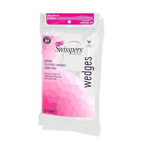 Swisspers Premium Pro Cosmetic Wedges, Latex-Free Makeup Wedge, Jumbo Size, 16 Count Bag