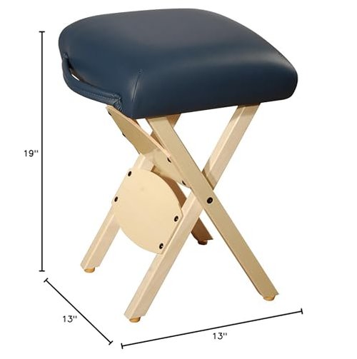 Master Massage Wooden Handy/folding Massage Stool Royal Blue, Agate blue