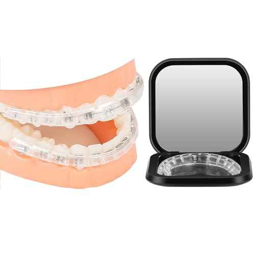 Comfort Cover for Braces - Lip Protector, Lip Cushion, Mouth Guard Clear Teeth Shield Bumper for Brackets, Aligner, Dental Wax Alternative, Soft and Comfortable, in Portable Storage Case with Mirror