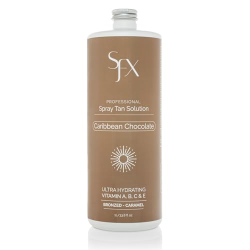 SunFX Caribbean Chocolat-All Natural Spray Tanning Solution(1L/33.8 fl oz, DARK SUMMER)