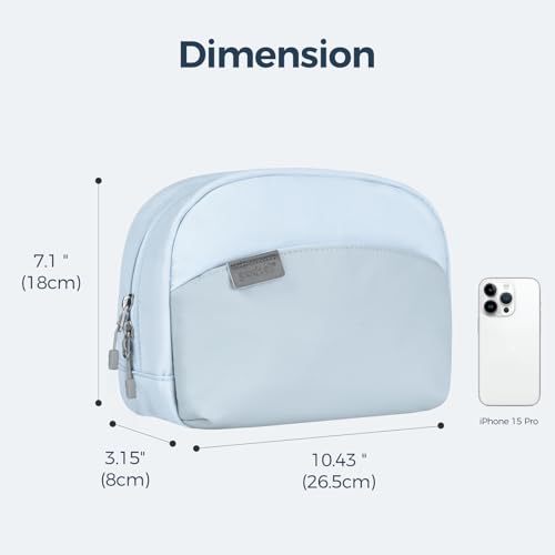 pack all Travel Toiletry Bag, Multi-Compartment Cosmetic Bag, Water-Resistant Makeup Bag for Toiletries, Accessories (Glacier Blue)