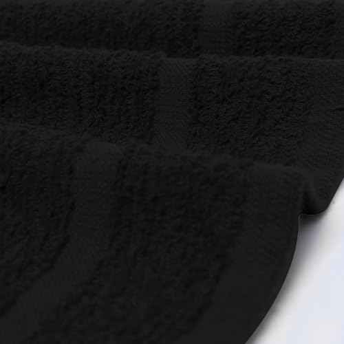 Avalon Towels Cotton Washcloths ? (Pack of 24) Size 12x12 Inches, 100% Ring Spun Cotton, Soft & Absorbent Face Towels, Gym Towels, Hotel and Spa Quality, Reusable Fingertip Towels (Black)