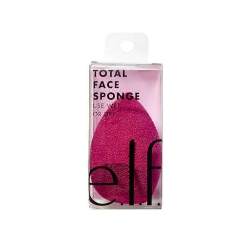e.l.f. Total Face Blending Sponge, Latex-Free Makeup Sponge With Angled & Rounded Sides For Concealer, Foundation & more, Vegan & Cruelty-Free