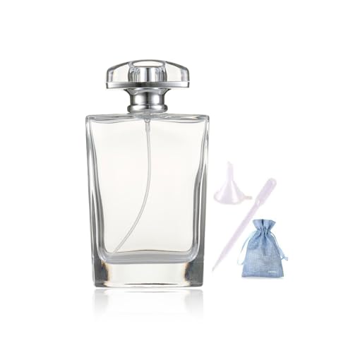 Refillable Perfume Bottle 100ML, Leak-Proof Travel Atomizer Spray Bottle with Fine Mist, Portable Empty Glass Perfume Bottle for Women & Men