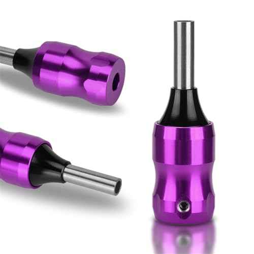 ATOMUS Tattoo Grip Handle, 24mm Short Aluminum Grip for Standard Needles 2mm Screw Lock Non-Slip Tattoo Machine Handle Lightweight Tattoo Equipment for Artists