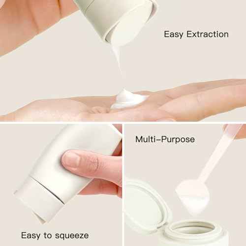 Travel Bottles for Toiletries, 5 Pack Travel Size Containers, TSA Approved Leak Proof - Refillable Silicone Toiletry Containers with Clear Bag for Shampoo, Conditioner & Lotion