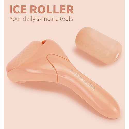 Ice Roller for Face [2-Rollers], Ice Face Roller Ice Compress Facial Roller Massager for Beauty, Calms Skin, Face Roller Skin Care Tool Woman Gifts | Apricot Pink