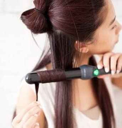 Jose Eber: Clipless Curling Iron 1" (25mm) - Black - Professional Tourmaline Ceramic Barrel, Wand Styling Tool, Ion Technology, Heat Resistant Glove