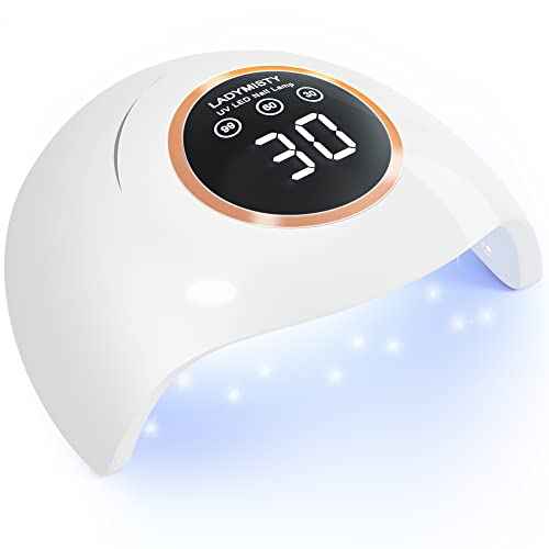 72W UV LED Nail Lamp Light Dryer for Nails Gel Polish with 18 Beads 3 Timer Setting & LCD Touch Display Screen, Auto Sensor, Professional Nails, White