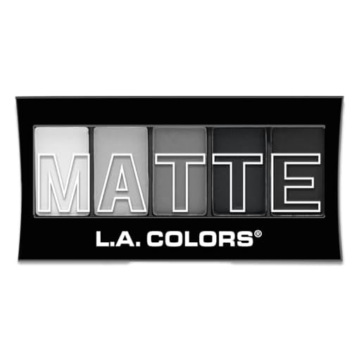 L.A. COLORS 5 Color Matte Eyeshadow Palette, Black Lace CEM475
