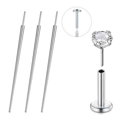 QWALIT Piercing Taper Threadless Insertion Tool - Titanium Labret Pin 16g, 18g, 20g
