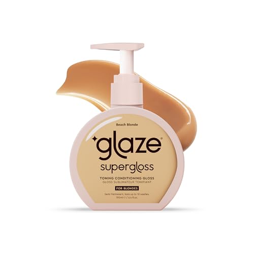 Glaze Supergloss Color Conditioning Gloss With Dispensing Pump ? Hydrating Semi-Permanent Color Hair Gloss & Shine Boost ? For Medium to Dark Blonde Hair ? 6.4 Fl Oz - Warm Blonde