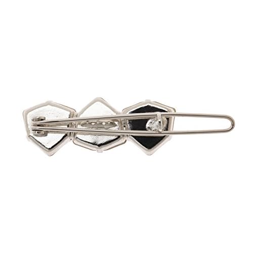 L. Erickson Triple Crystal Tige Boule Barrette - Crystal/Silver
