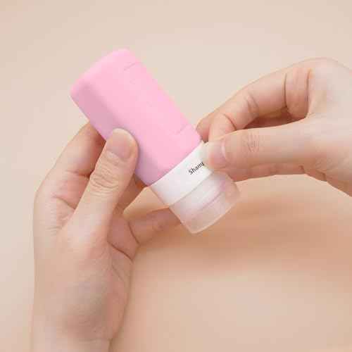 2 oz Travel Bottles, Small Travel Size Containers, TSA Approved Silicone Travel Toiletries Bottles, Shampoo and Conditioner Travel Kit for Women (Purple)