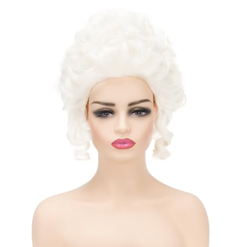 Victorian Wig for Women White Marie Antoinette Wigs,Vintage Beehive Wig18th Century Rococo Costume Cosplay Wigs Party Halloween