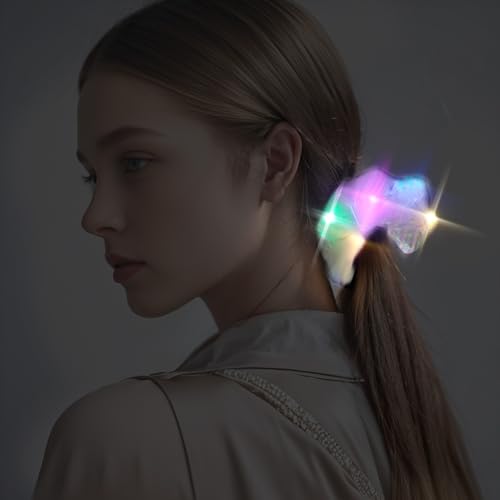 12 Pcs LED Scrunchies 3 Light Modes Elastic Glow Hair Ties Suitable for Neon Parties Light up Hair Scrunchies for Women