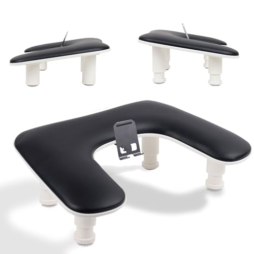 Arm Rest for Nails Tech with Adjustable Base,U shaped Comfortable Manicure Nail Hand Rest Stand Pillow Cushion for Acrylic Nail Art Tech(Black)