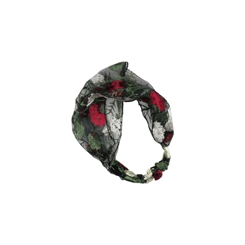 4 Pieces Lace Headbands Head Wrap,Wide Floral Lace Elastic Headbands,Embroidered Flower Lace Elastic Headbands,Bohemian Vintage Hair Turban Headband