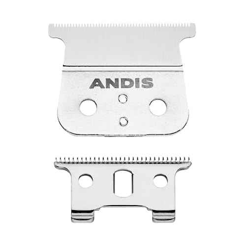 Andis T-Blade Replacement for T-Outliner, GTO, GO, and SLS Trimmers - Close Cutting, Zero Gapped, Silver
