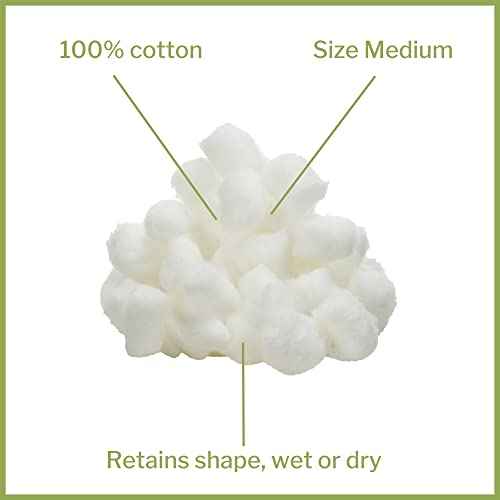 McKesson Cotton Balls [2000 Count] Bulk, 100% Pure Cotton Balls for Face, Nail Polish Remover, Makeup, Medium