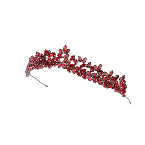 Women's Tiara, Crown for Henna Wedding Party | Glitter Hair Accessories for Bridal Birthday Pageant Prom Halloween Costume Christmas Party, Princess Crowns | Dream Design - Burgundy