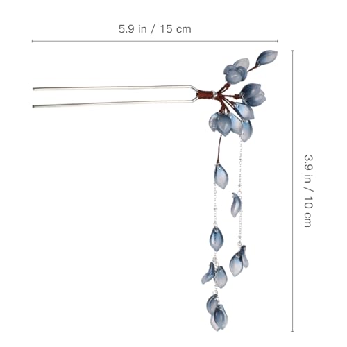 Chinese Hair Stick for Buns Flower Metal Hair Chopsticks for Women and Girls Chinese Hanfu Costume Retro Fancy Headpieces Accessories