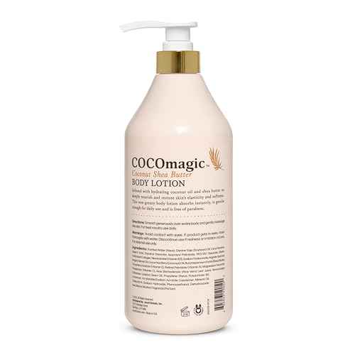 Cocomagic Coconut Shea Butter Body Lotion | Deeply Hydrating & Non-Greasy Moisturizer for Soft, Smooth Skin | Paraben-Free & Gentle for All Skin Types (32 Fl Oz)