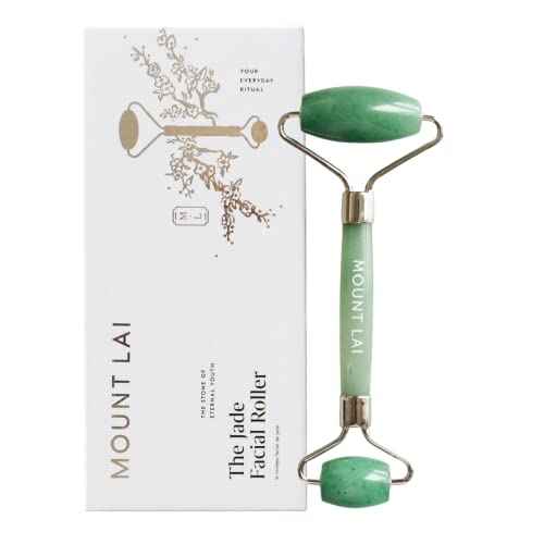 Mount Lai De-Puffing Jade Facial Roller ? The Stone of Eternal Youth, Authentic Jade Face Roller for Sculpting, Soothing & Glowing Skin, Ultimate Facial Massager Tool for Self-Care Ritual